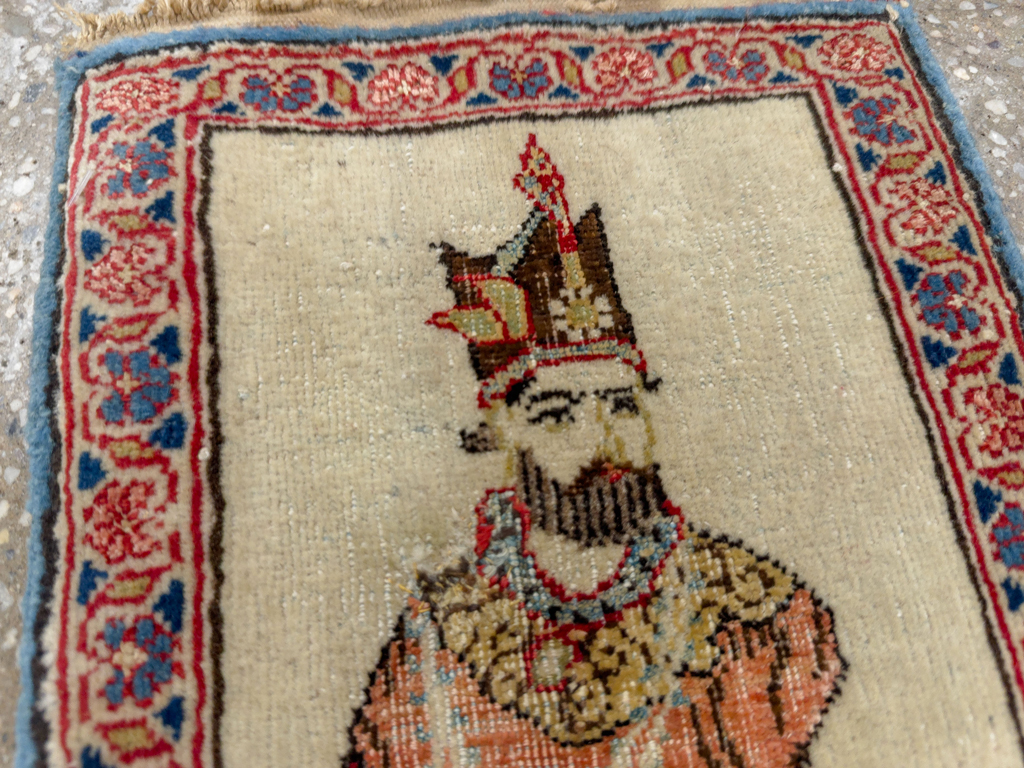 Antique Persian Kashan Pictorial Rug, No.33722 - Galerie Shabab