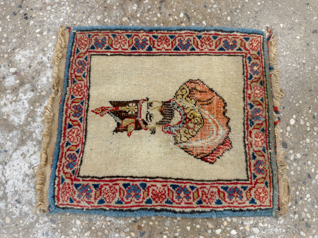 Antique Persian Kashan Pictorial Rug, No.33722 - Galerie Shabab
