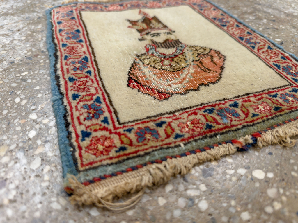 Antique Persian Kashan Pictorial Rug, No.33722 - Galerie Shabab