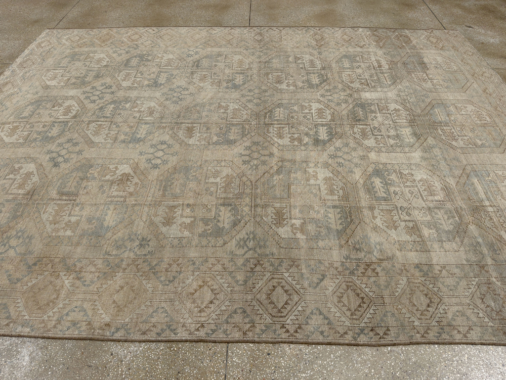 Vintage Central Asian Turkoman Room Size Carpet, No.33724 - Galerie Shabab