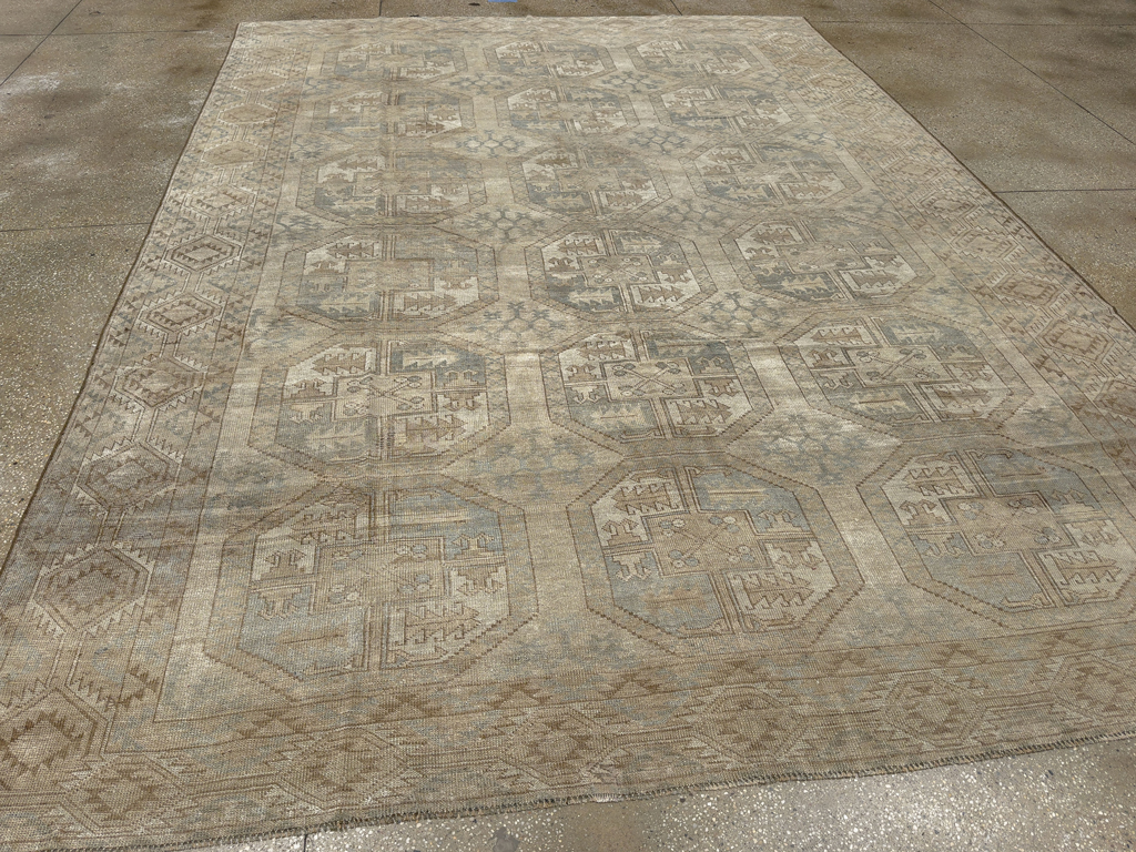 Vintage Central Asian Turkoman Room Size Carpet, No.33724 - Galerie Shabab