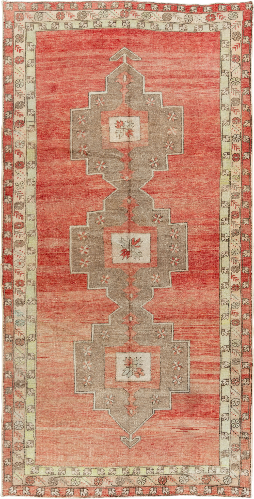 Vintage Turkish Anatolian Wide Gallery Runner, No.33730 - Galerie Shabab