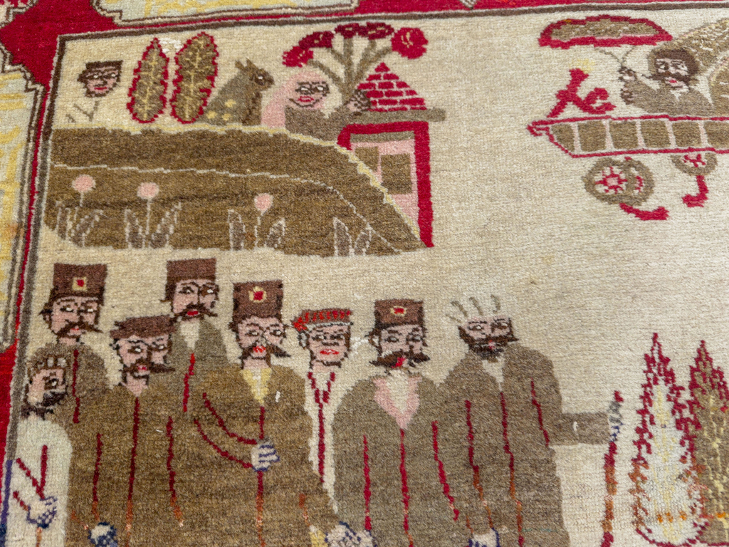 Antique Persian Tabriz Pictorial Rug, No.33733 - Galerie Shabab