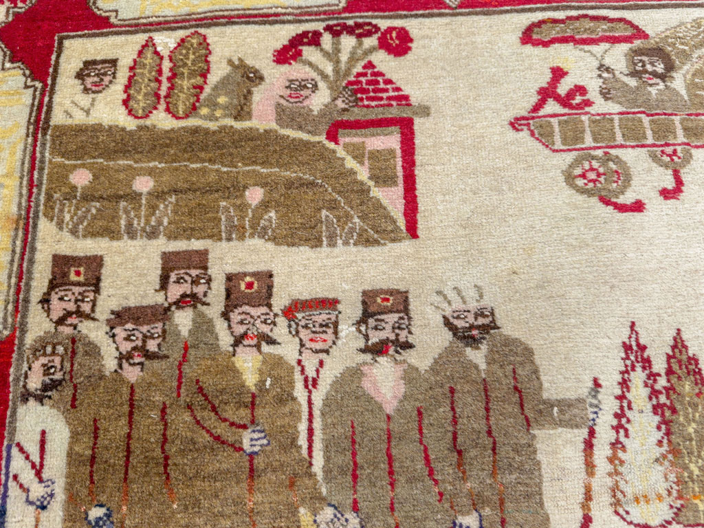 Antique Persian Tabriz Pictorial Rug, No.33733 - Galerie Shabab