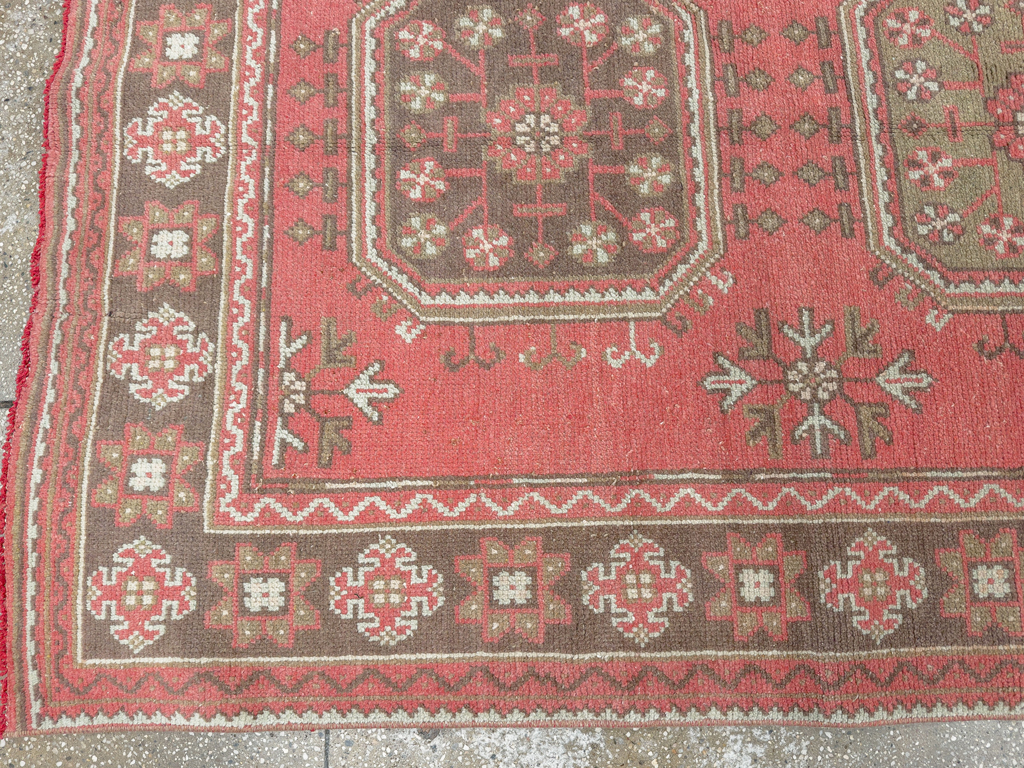 Vintage Turkish Anatolian Wide Gallery Runner, No.33735 - Galerie Shabab