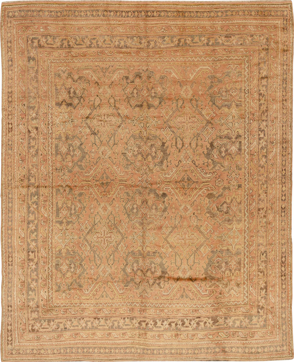 Antique Turkish Oushak Room Size Carpet, No.33736 - Galerie Shabab