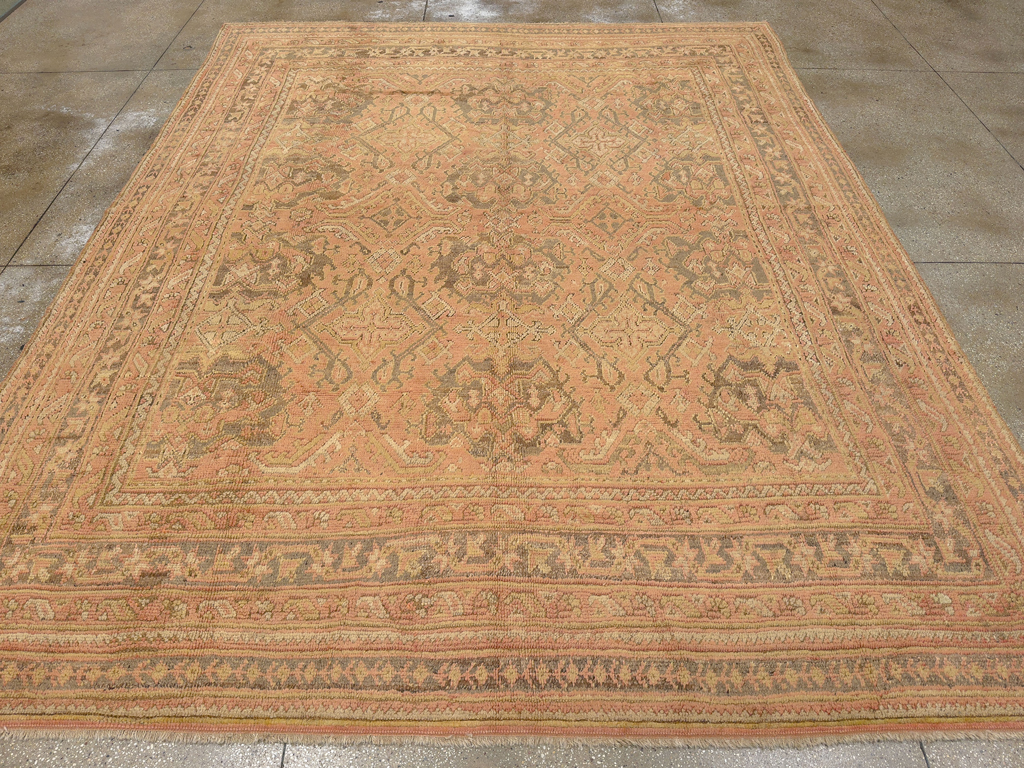 Antique Turkish Oushak Room Size Carpet, No.33736 - Galerie Shabab