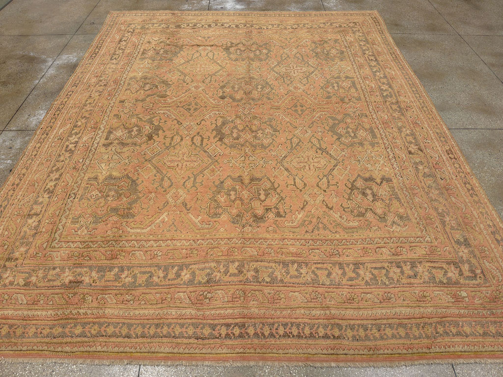 Antique Turkish Oushak Room Size Carpet, No.33736 - Galerie Shabab