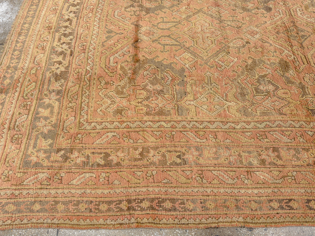 Antique Turkish Oushak Room Size Carpet, No.33736 - Galerie Shabab