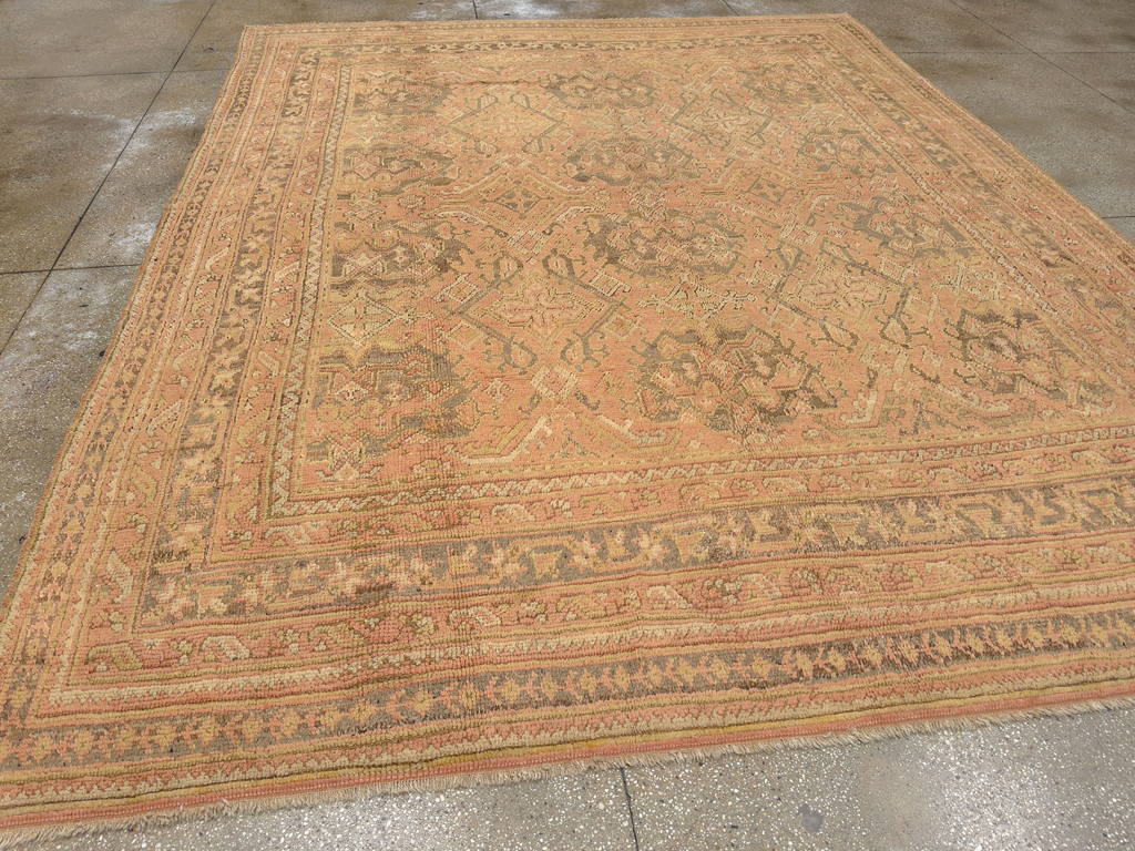 Antique Turkish Oushak Room Size Carpet, No.33736 - Galerie Shabab
