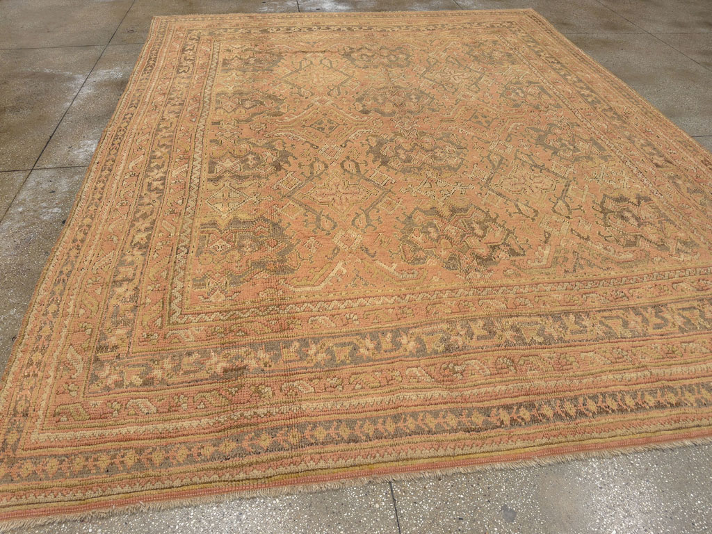 Antique Turkish Oushak Room Size Carpet, No.33736 - Galerie Shabab