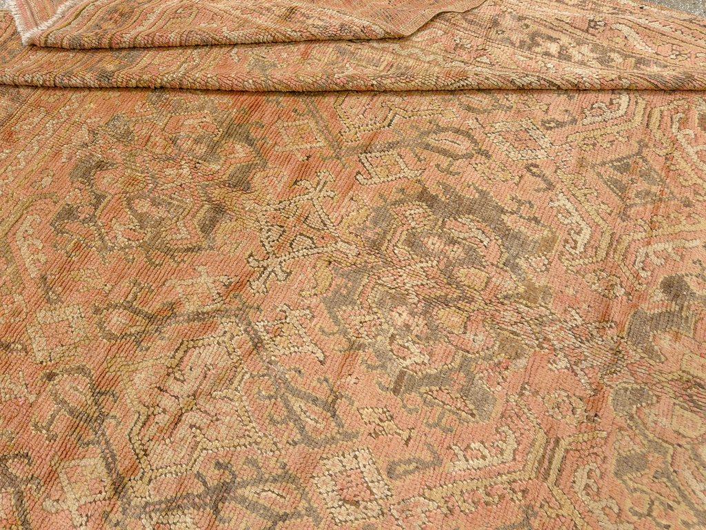 Antique Turkish Oushak Room Size Carpet, No.33736 - Galerie Shabab