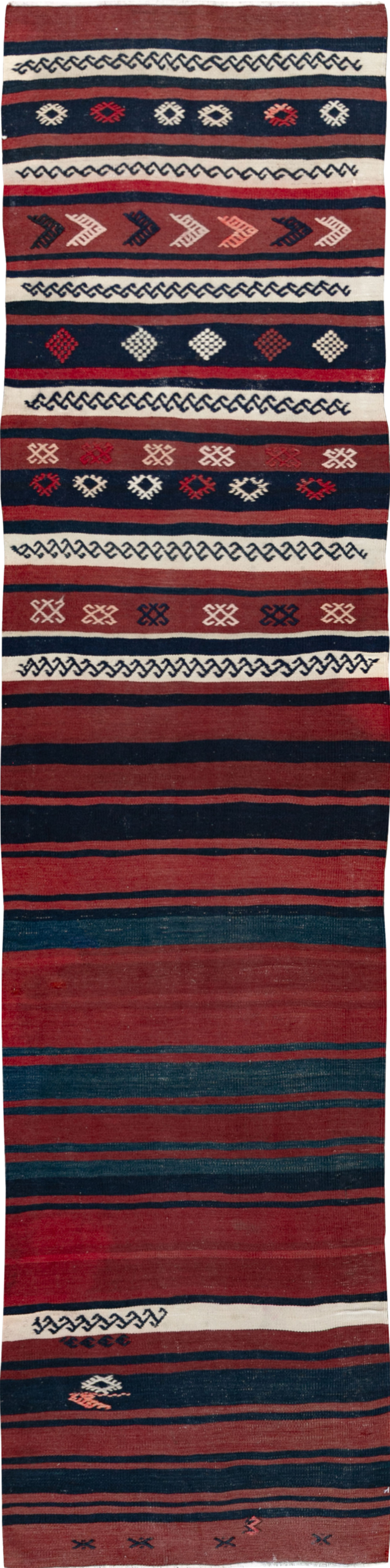 Vintage Turkish Flatweave Kilim Runner, No.33746 - Galerie Shabab