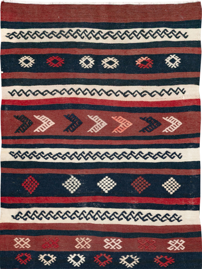 Vintage Turkish Flatweave Kilim Runner, No.33746 - Galerie Shabab