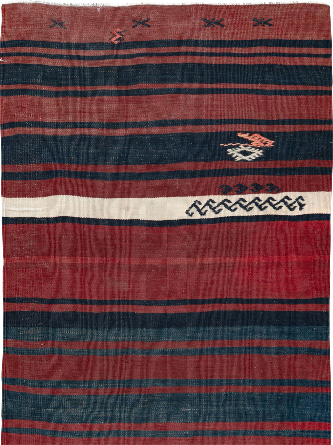 Vintage Turkish Flatweave Kilim Runner, No.33746 - Galerie Shabab