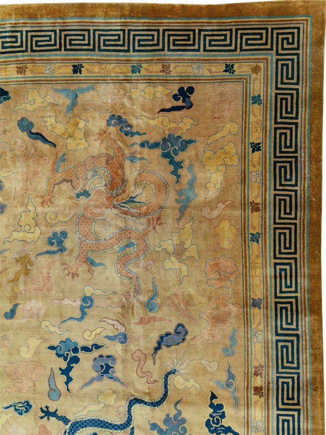 Antique Pictorial Indo-Chinese Peking Style Square Carpet, No.33749 - Galerie Shabab