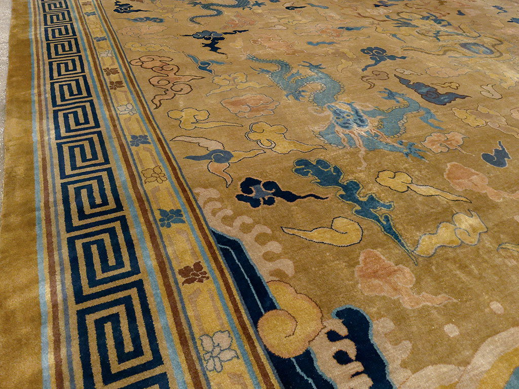 Antique Pictorial Indo-Chinese Peking Style Square Carpet, No.33749 - Galerie Shabab
