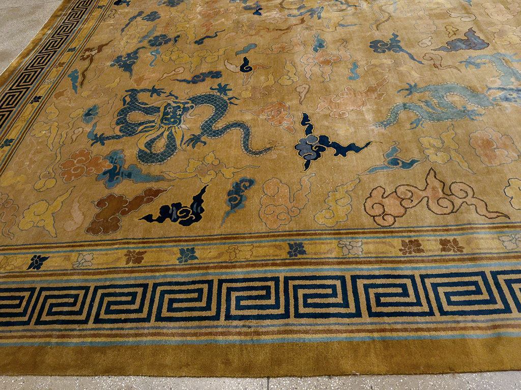 Antique Pictorial Indo-Chinese Peking Style Square Carpet, No.33749 - Galerie Shabab