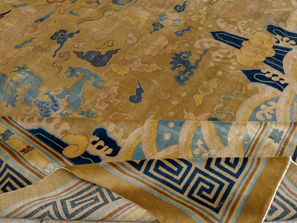 Antique Pictorial Indo-Chinese Peking Style Square Carpet, No.33749 - Galerie Shabab