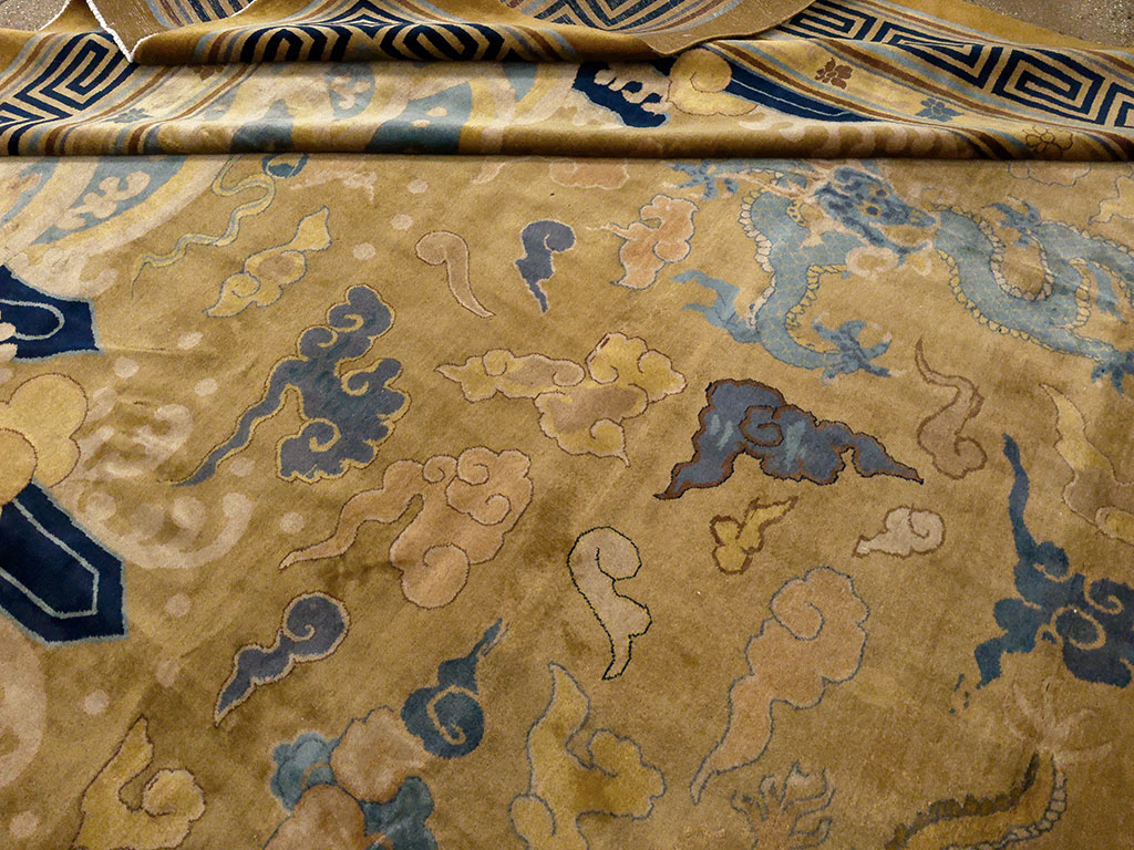 Antique Pictorial Indo-Chinese Peking Style Square Carpet, No.33749 - Galerie Shabab