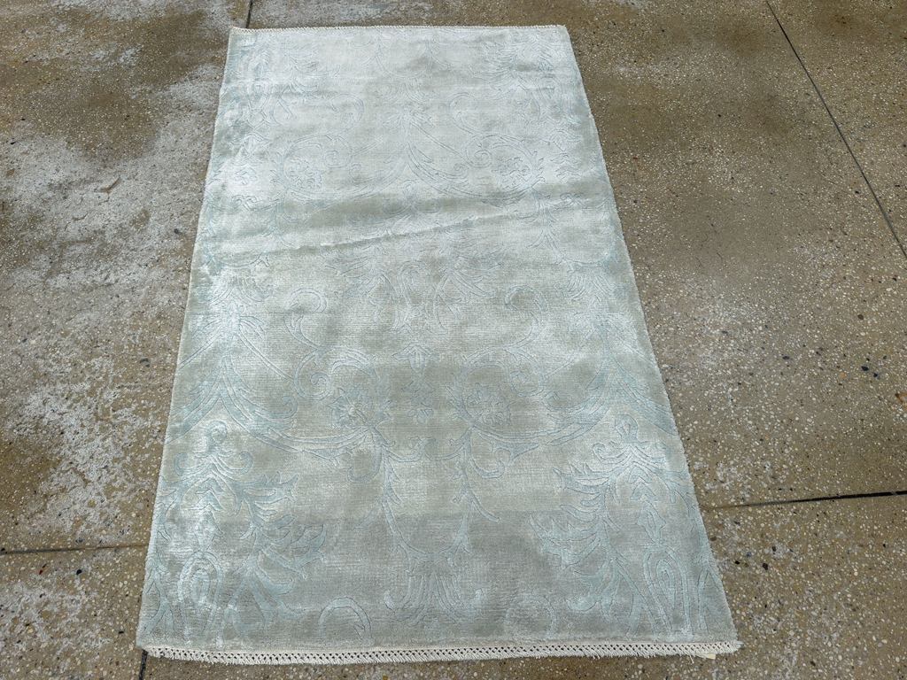 Modern Tibetan Silk Throw Rug, No.33782 - Galerie Shabab