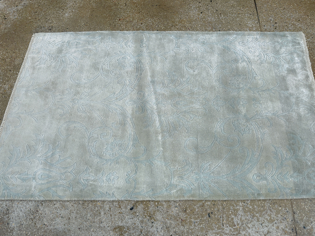 Modern Tibetan Silk Throw Rug, No.33782 - Galerie Shabab
