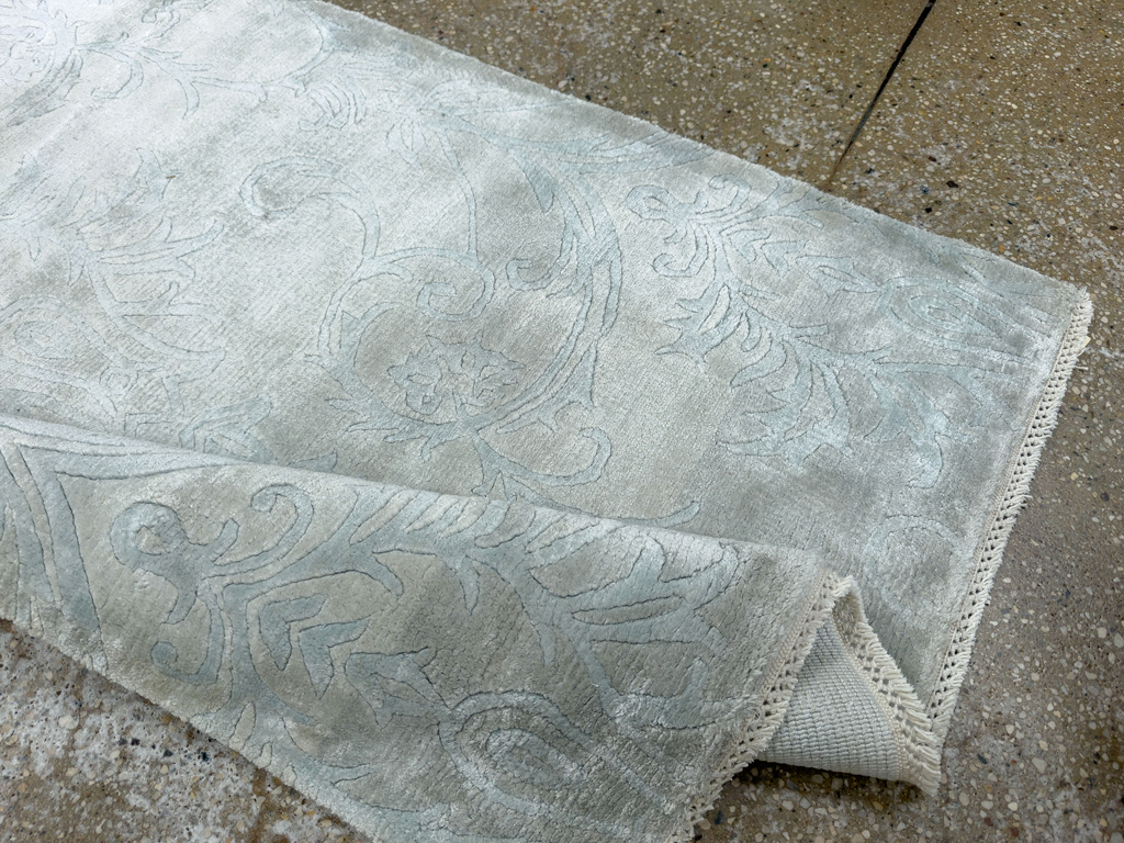 Modern Tibetan Silk Throw Rug, No.33782 - Galerie Shabab