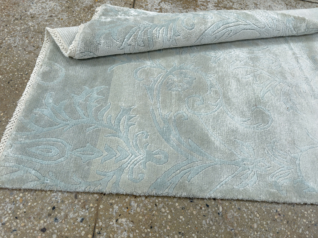 Modern Tibetan Silk Throw Rug, No.33782 - Galerie Shabab