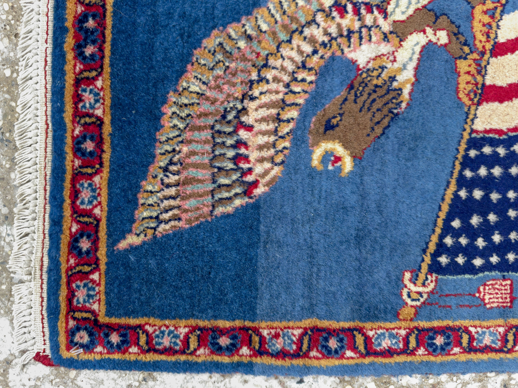 Modern Pakistan in Style of Kashan Pictorial Flag Rug, No.33784 - Galerie Shabab