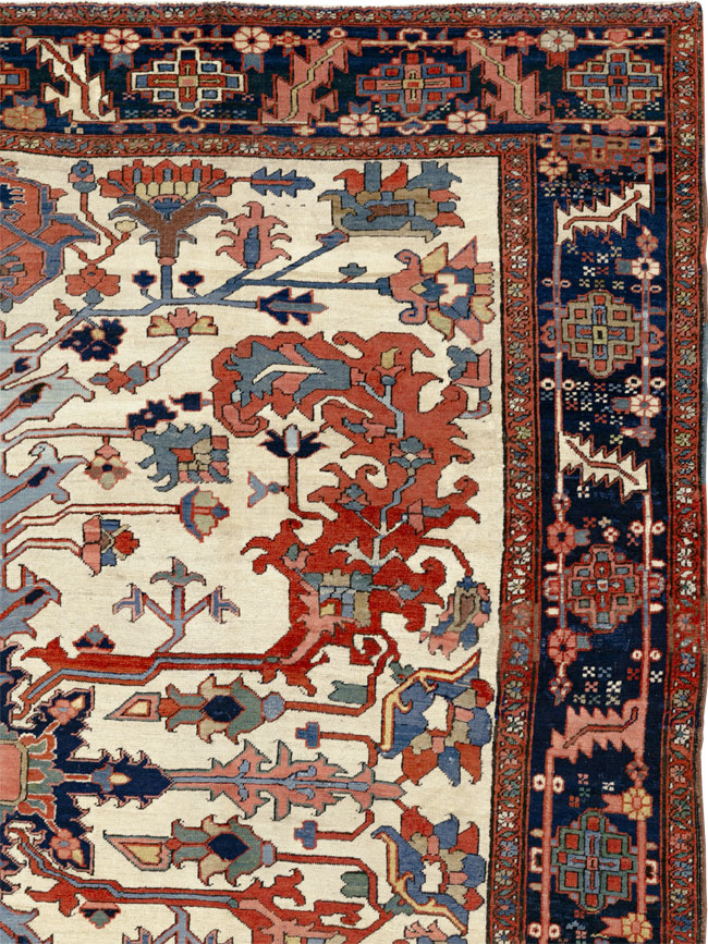 Antique Persian Heriz Room Size Carpet, No.33787 - Galerie Shabab