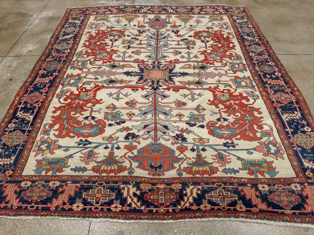 Antique Persian Heriz Room Size Carpet, No.33787 - Galerie Shabab