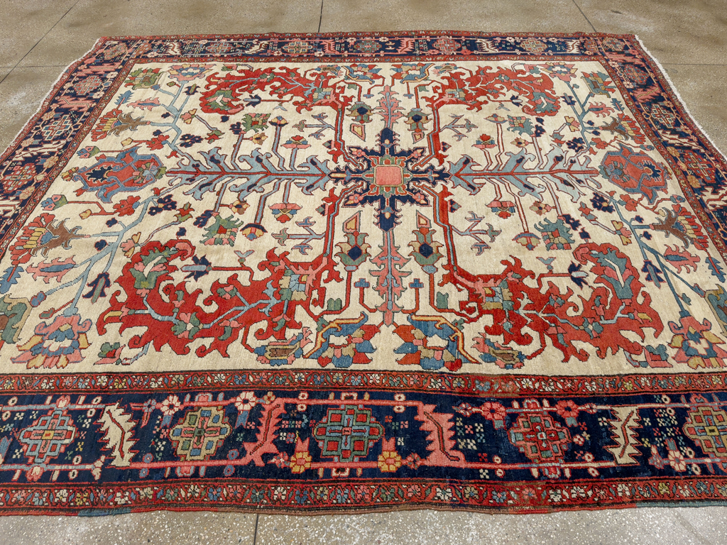 Antique Persian Heriz Room Size Carpet, No.33787 - Galerie Shabab
