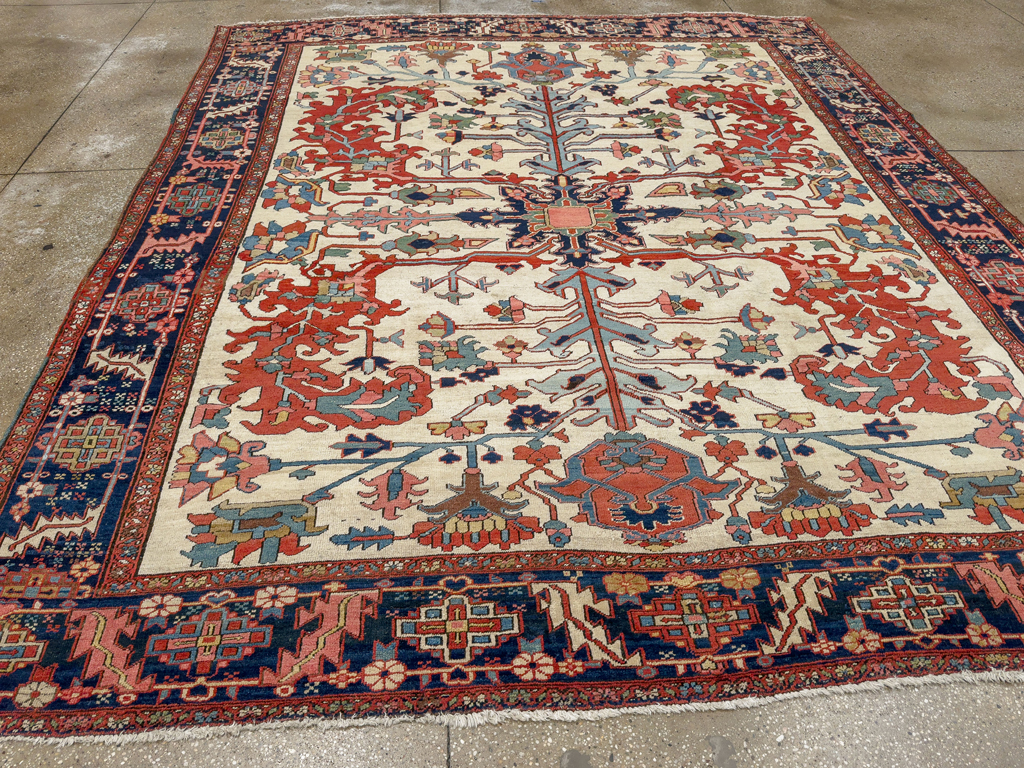 Antique Persian Heriz Room Size Carpet, No.33787 - Galerie Shabab