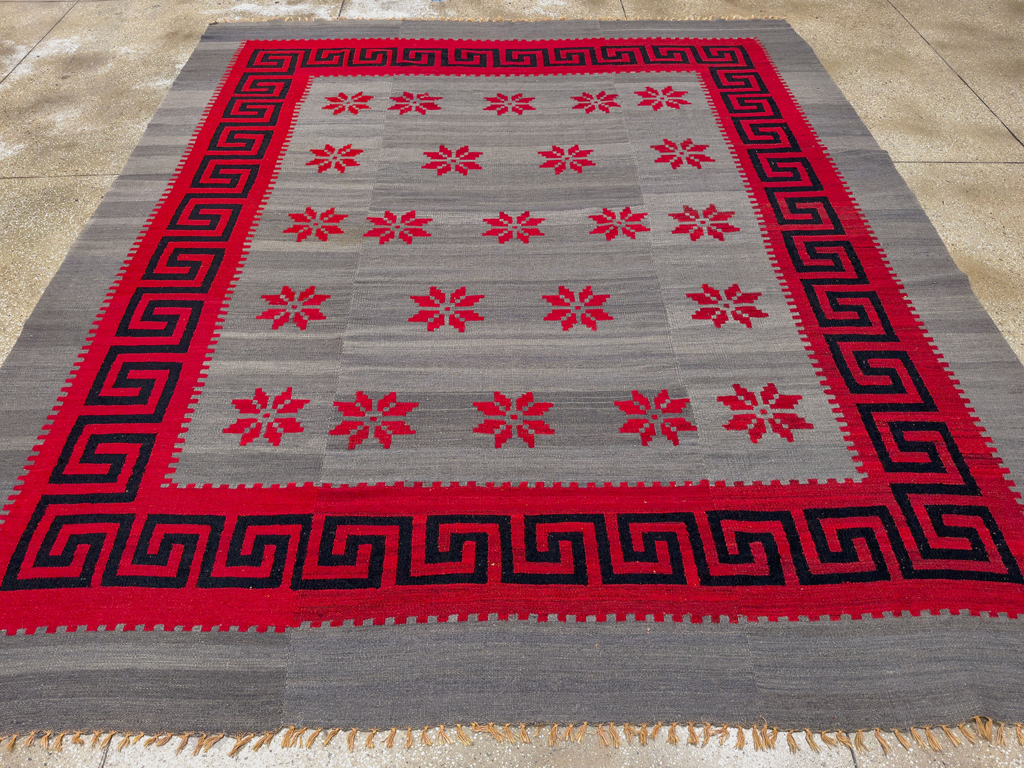 Vintage Austrian Flatweave Kilim Room Size Carpet, No.33789 - Galerie Shabab