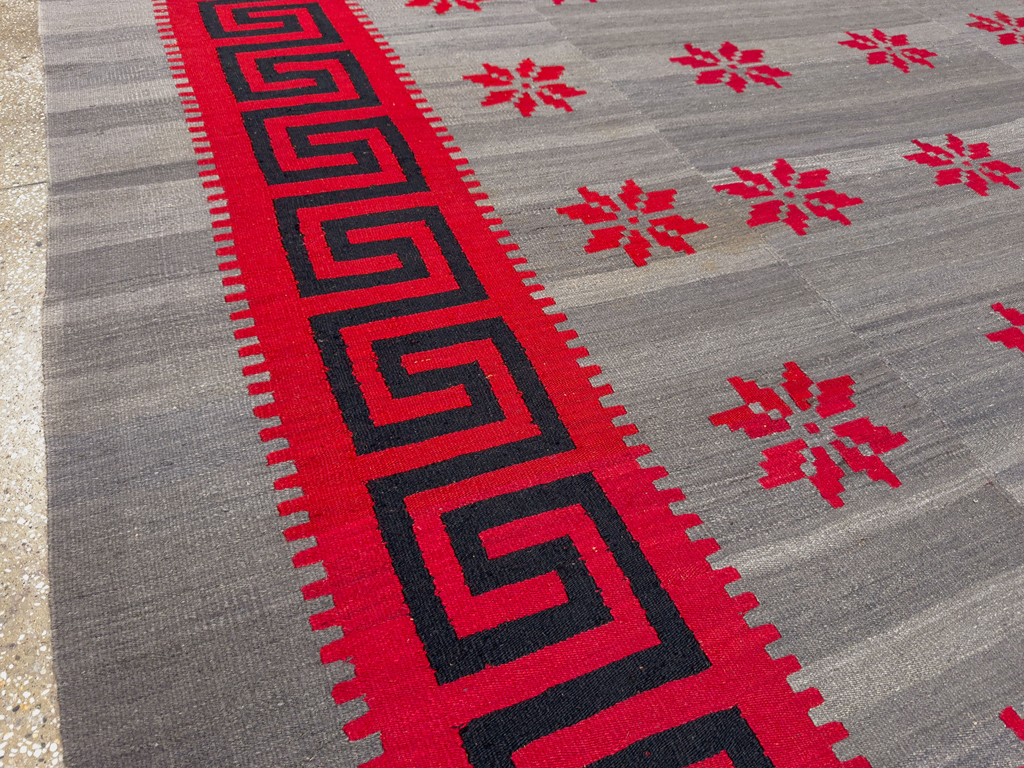 Vintage Austrian Flatweave Kilim Room Size Carpet, No.33789 - Galerie Shabab