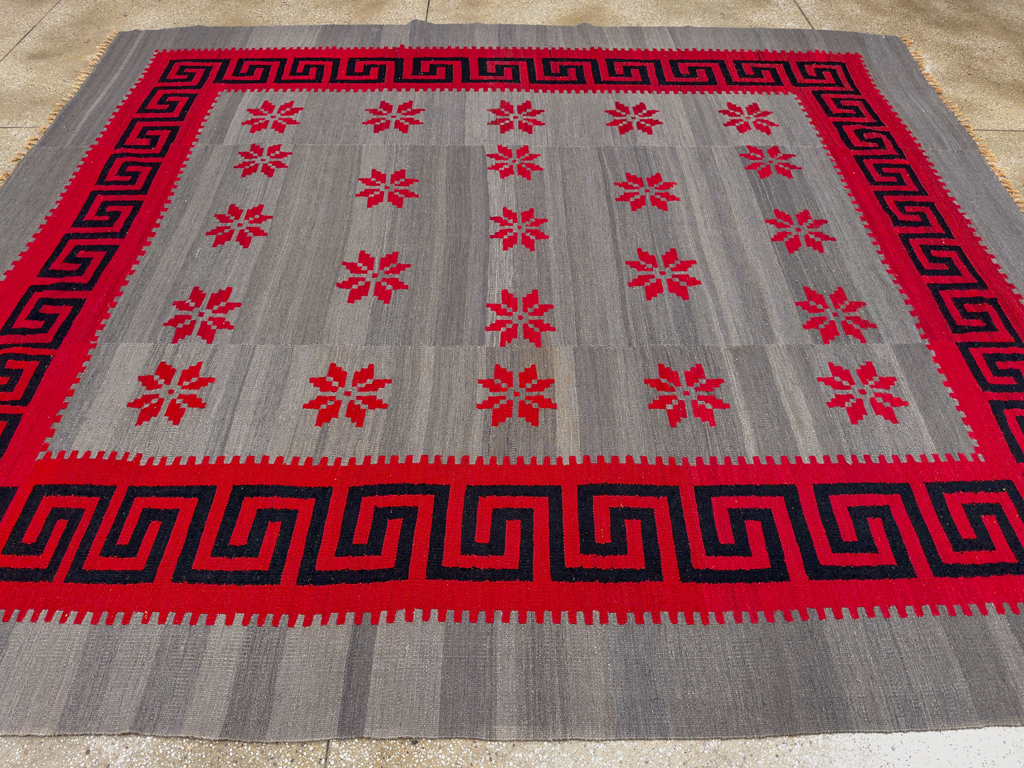 Vintage Austrian Flatweave Kilim Room Size Carpet, No.33789 - Galerie Shabab