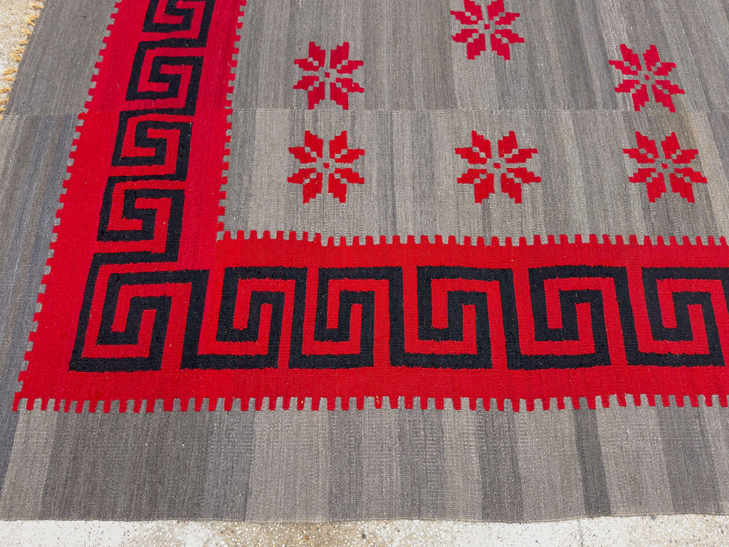 Vintage Austrian Flatweave Kilim Room Size Carpet, No.33789 - Galerie Shabab