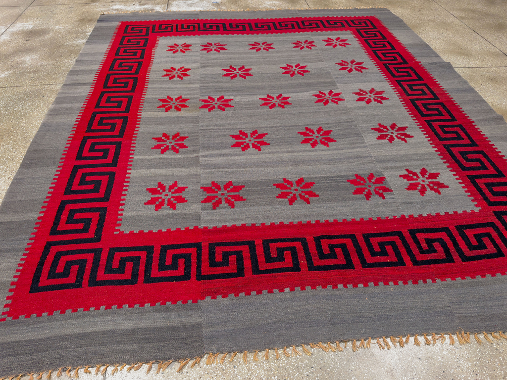 Vintage Austrian Flatweave Kilim Room Size Carpet, No.33789 - Galerie Shabab