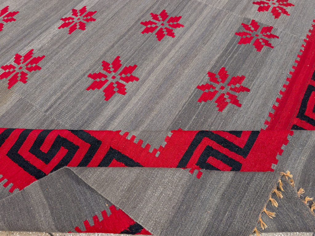 Vintage Austrian Flatweave Kilim Room Size Carpet, No.33789 - Galerie Shabab