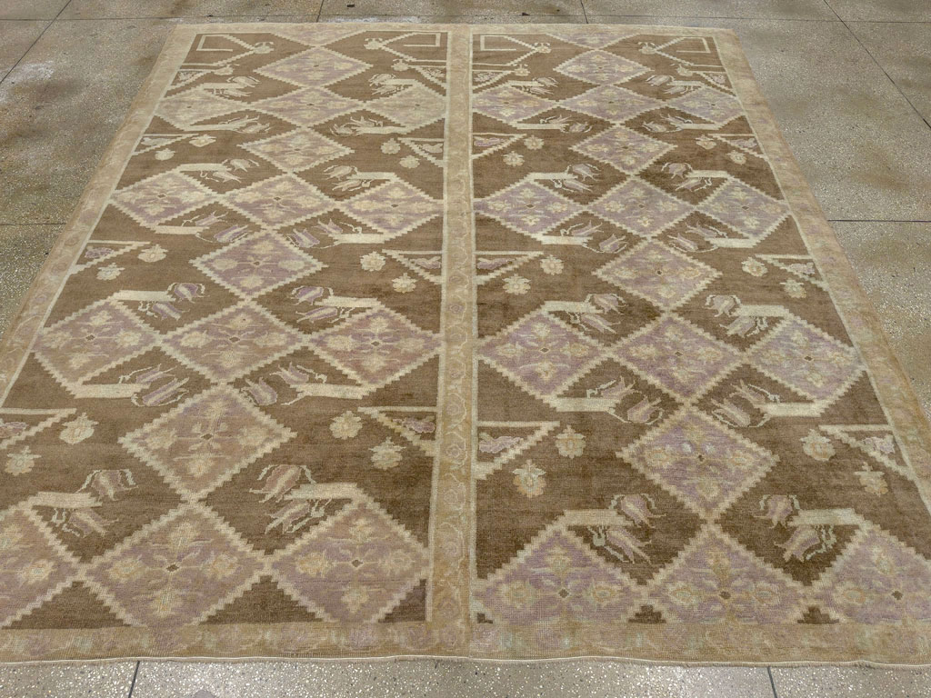 Vintage Turkish Anatolian Square Room Size Carpet, No.33796 - Galerie Shabab