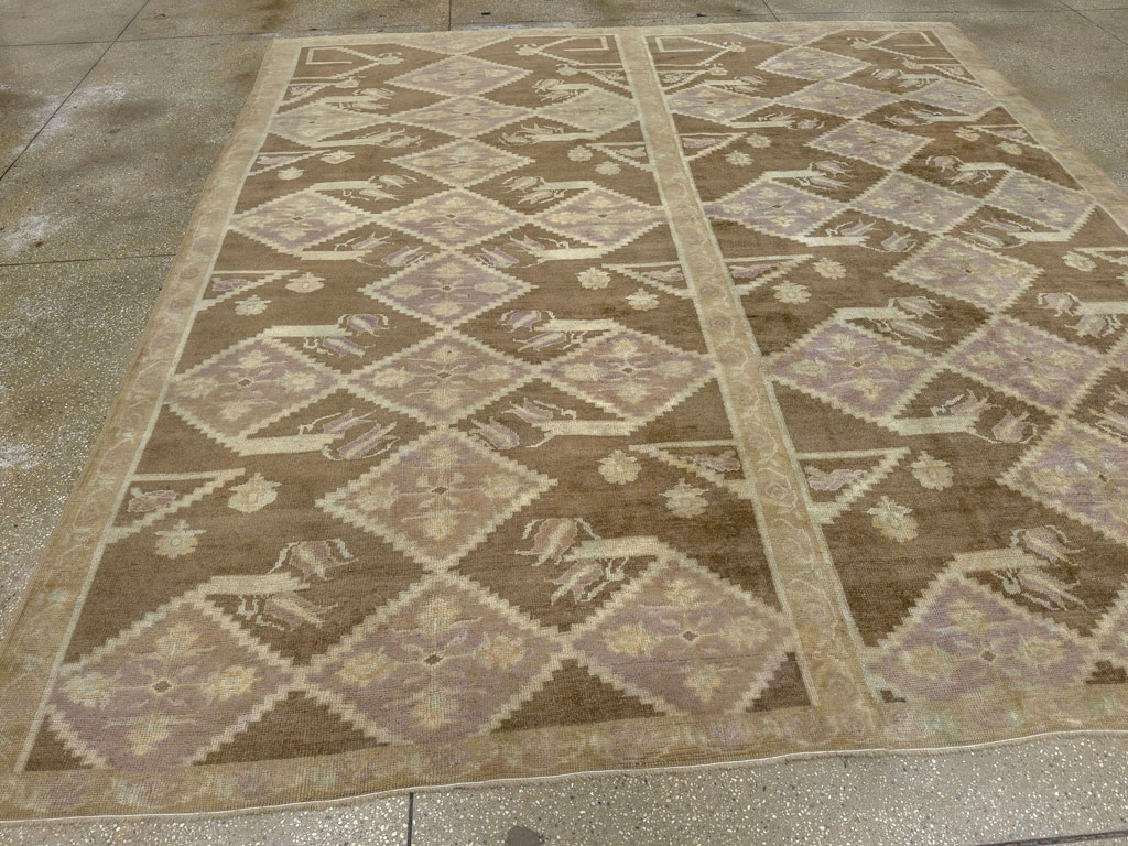 Vintage Turkish Anatolian Square Room Size Carpet, No.33796 - Galerie Shabab