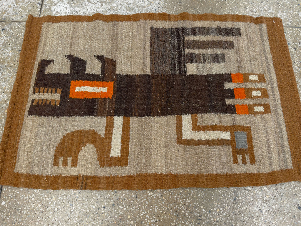Vintage American Pictorial Navajo Rug, No.33801 - Galerie Shabab