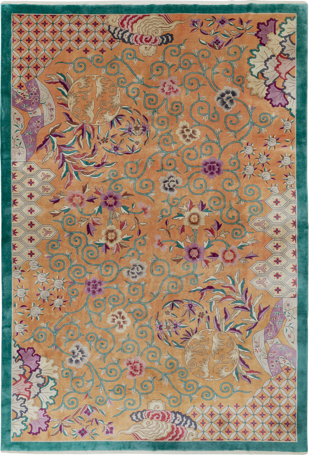 Vintage Chinese Art Deco Large Carpet, No.33836 - Galerie Shabab