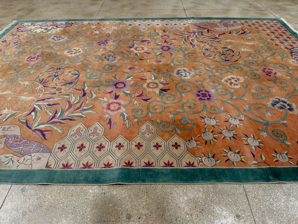 Vintage Chinese Art Deco Large Carpet, No.33836 - Galerie Shabab
