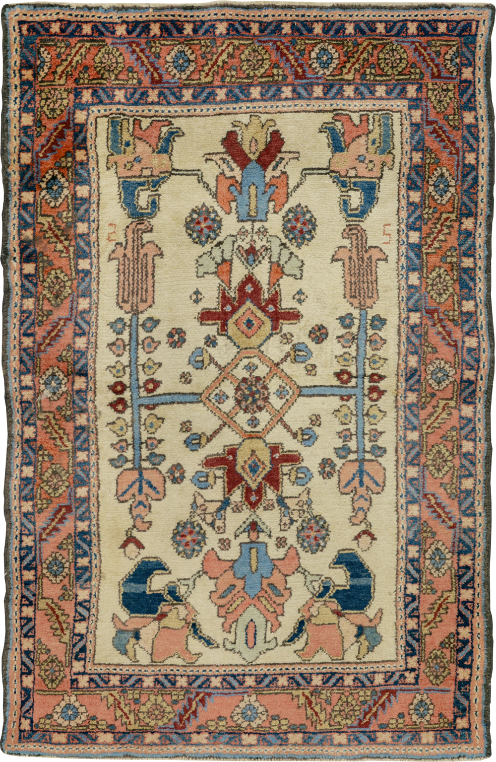 Vintage Persian Ardabil Throw Rug, No.33862 - Galerie Shabab