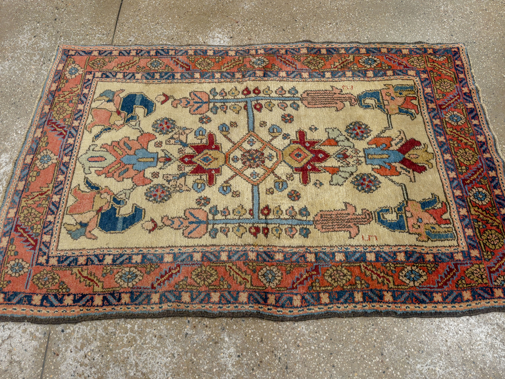 Vintage Persian Ardabil Throw Rug, No.33862 - Galerie Shabab