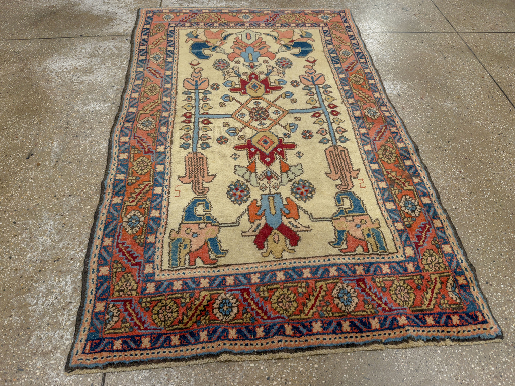 Vintage Persian Ardabil Throw Rug, No.33862 - Galerie Shabab