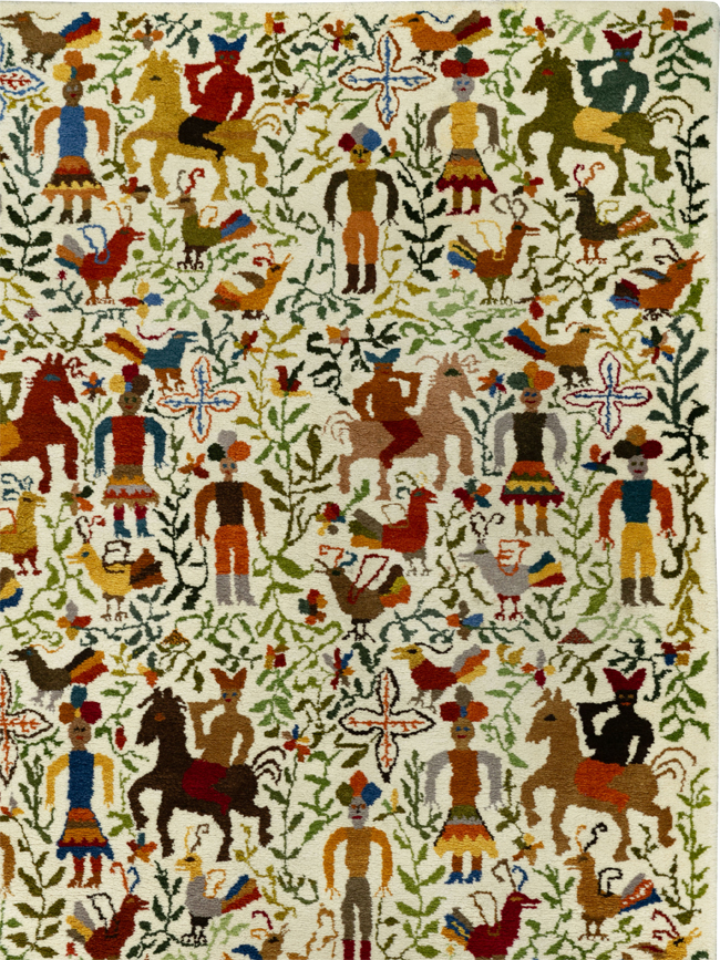 Mid-20th Century Pictorial Carpet: Caverna By Olga Fisch, No.33865 - Galerie Shabab