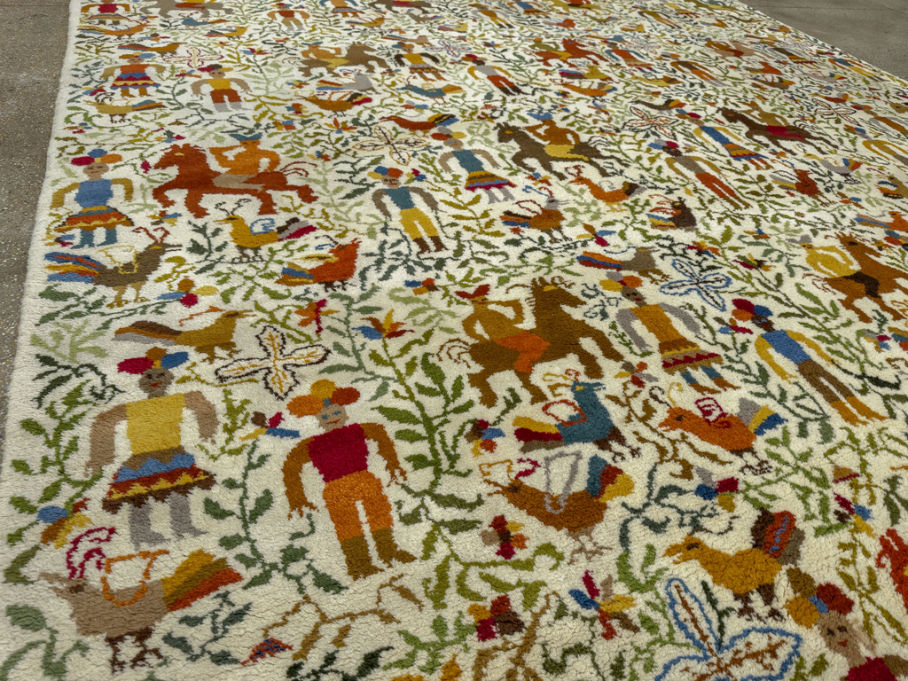 Mid-20th Century Pictorial Carpet: Caverna By Olga Fisch, No.33865 - Galerie Shabab