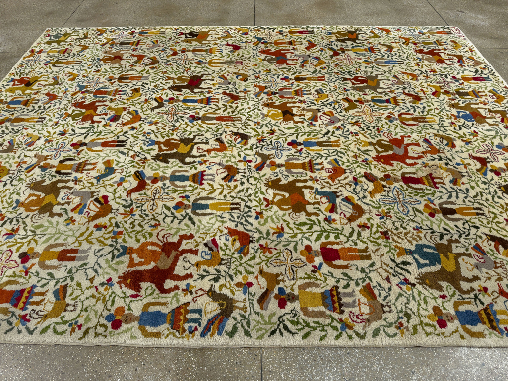 Mid-20th Century Pictorial Carpet: Caverna By Olga Fisch, No.33865 - Galerie Shabab